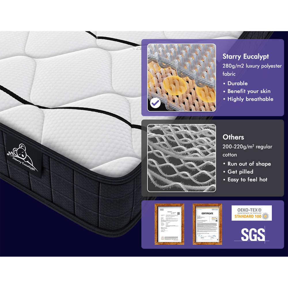 STARRY EUCALYPT Mattress Queen Double King Single Bed Spring Foam Euro PillowTop - Picture 760 of 876