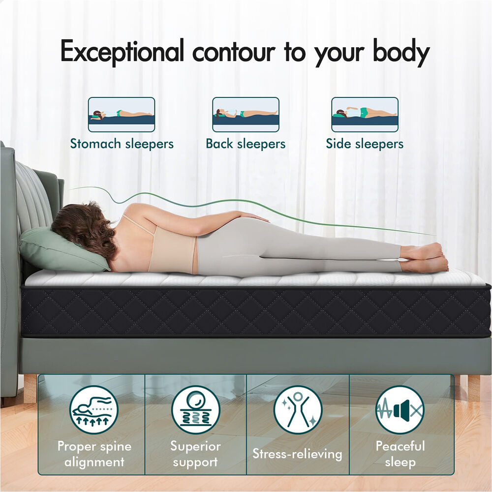 ALFORDSON Mattress Queen Double King Single Bed Euro Top Memory Foam Bedding - Picture 120 of 193