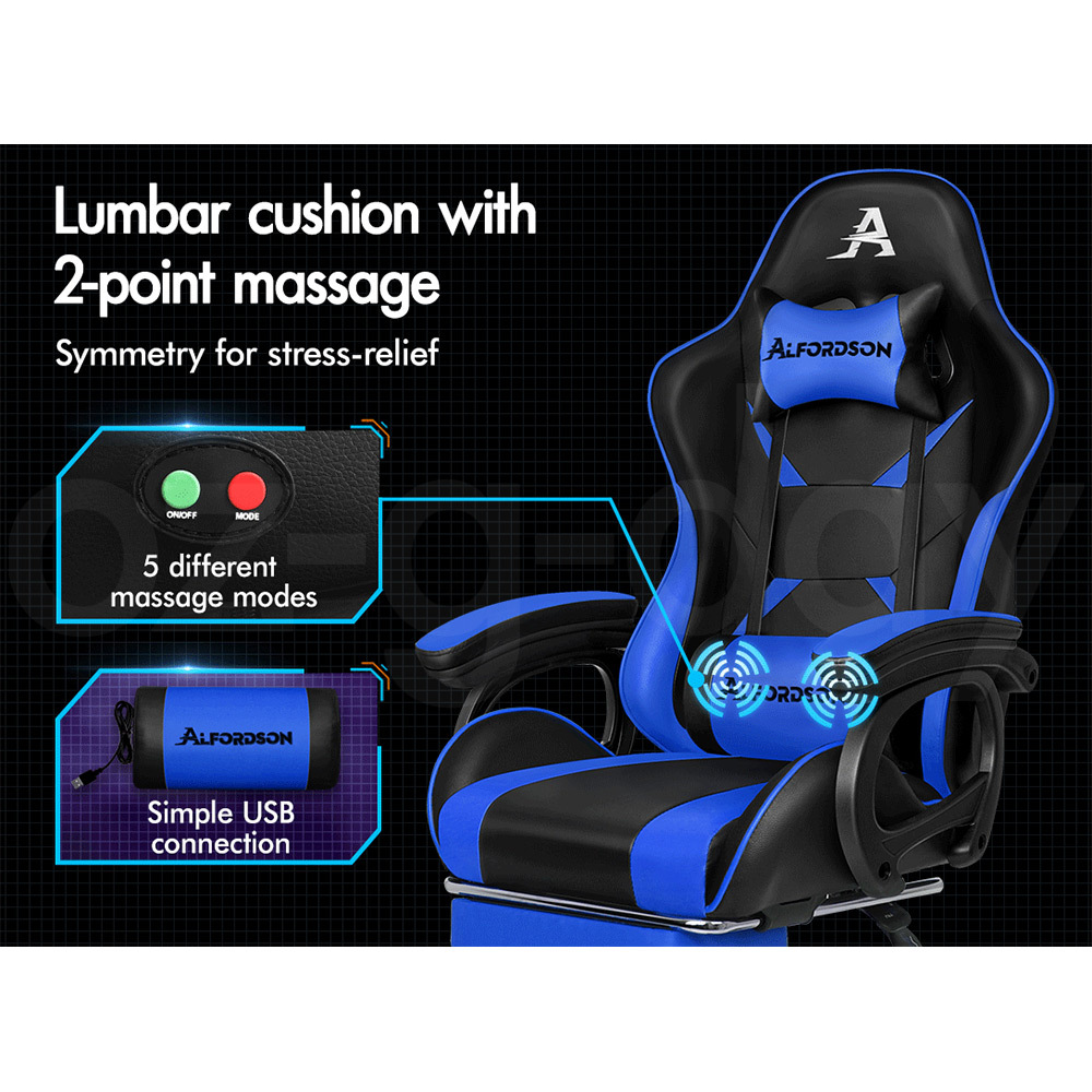 ALFORDSON Gaming Office Chair Massage Racing 12 RGB LED Computer Work Seat - Picture 104 of 267