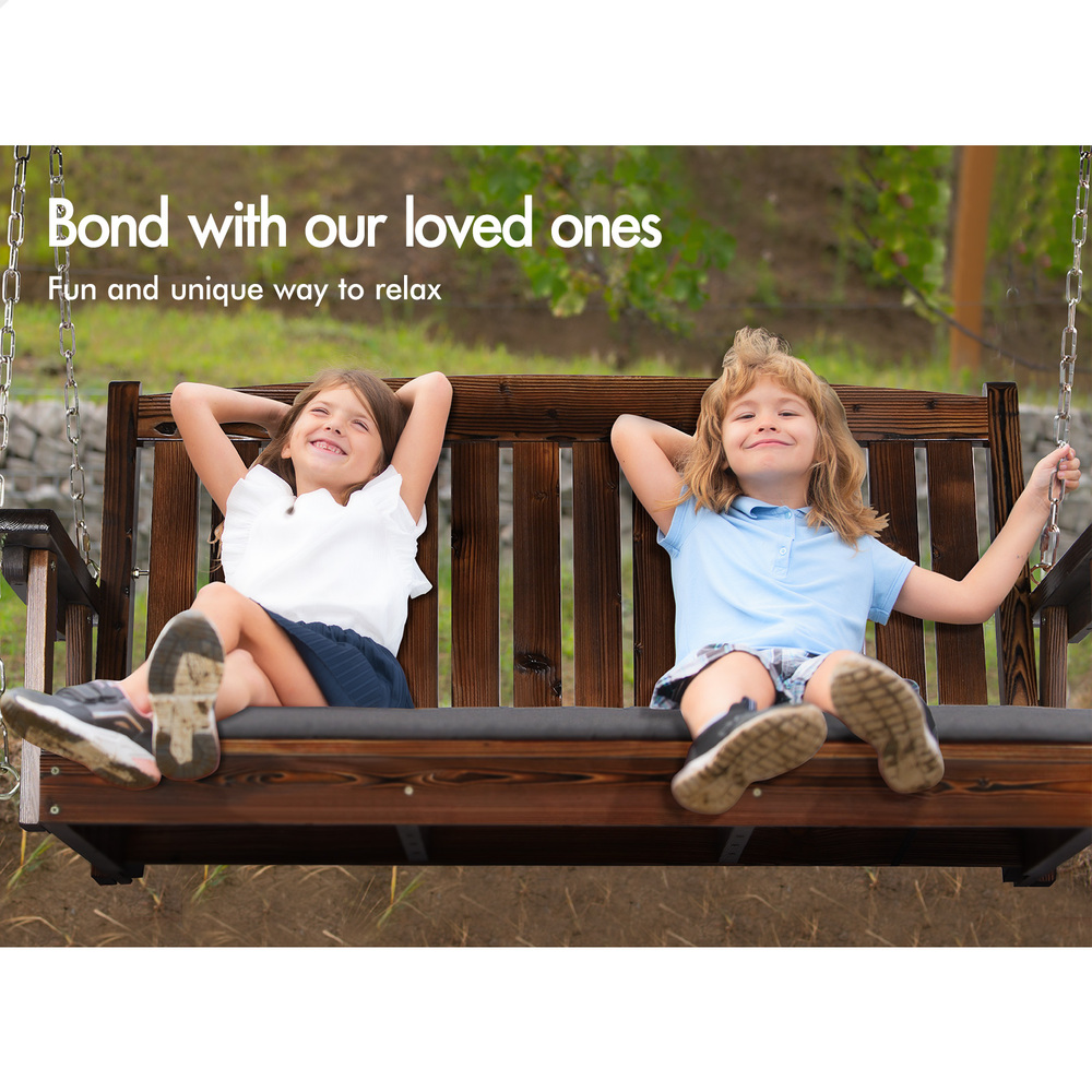 ALFORDSON Swing Chair Outdoor Furniture Wooden Garden Patio Bench Seat Canopy - Picture 34 of 54