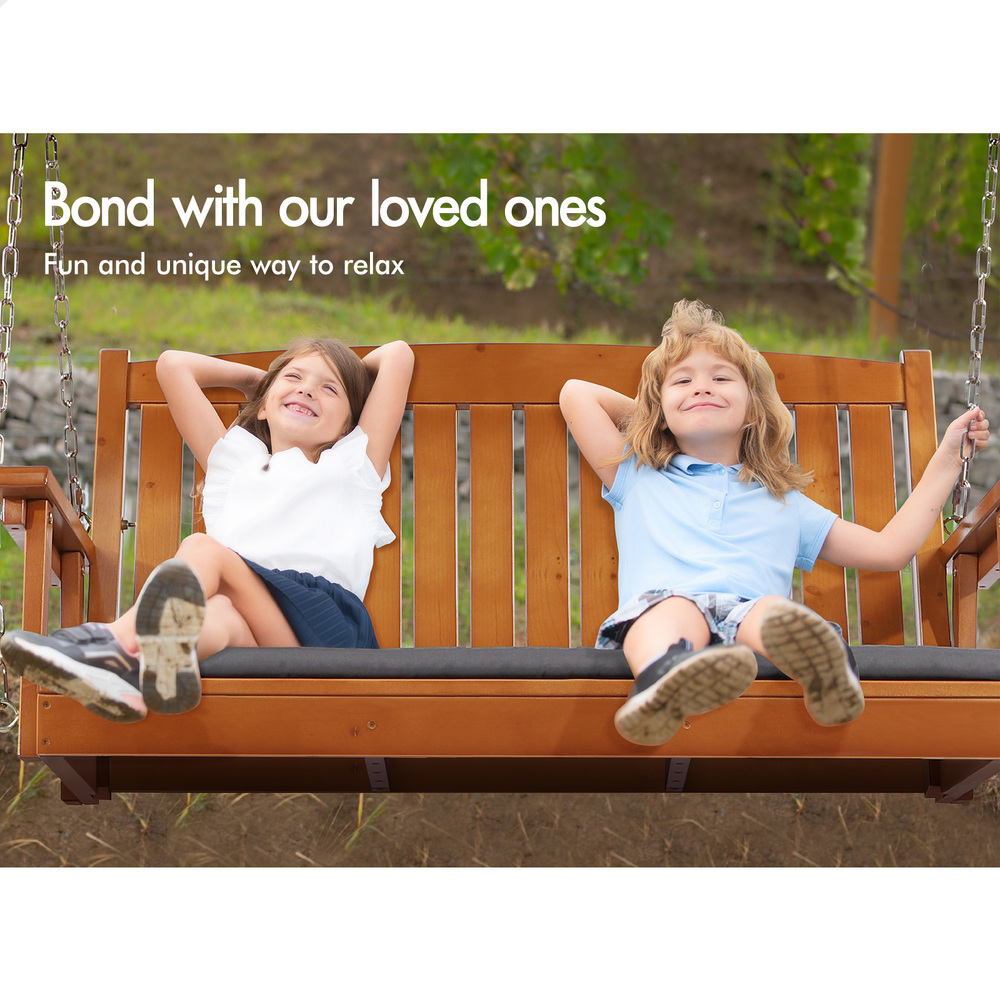 ALFORDSON Swing Chair Outdoor Furniture Wooden Garden Patio Bench Seat Canopy - Picture 46 of 54