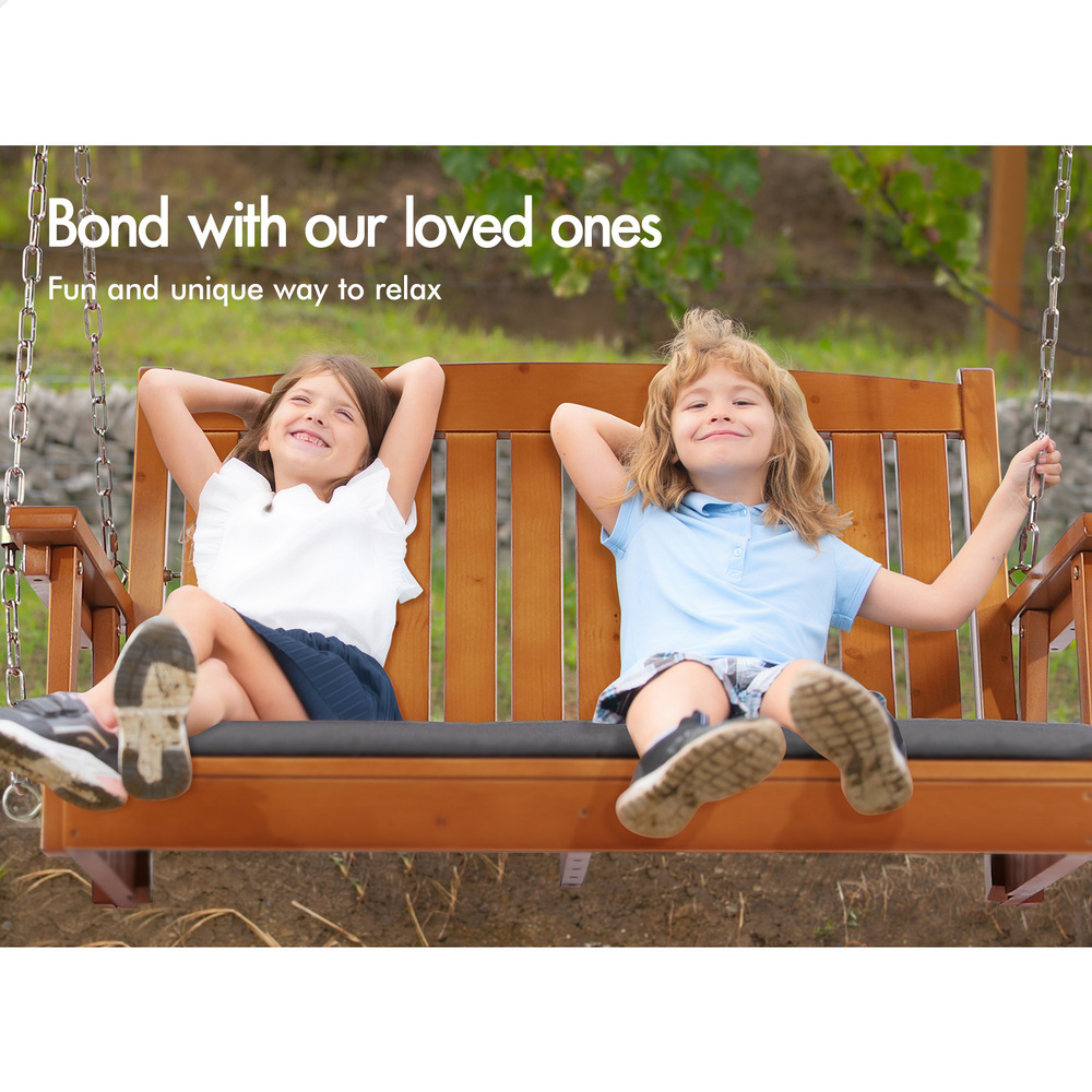 ALFORDSON Swing Chair Outdoor Furniture Wooden Garden Patio Bench Seat Canopy - Picture 22 of 54