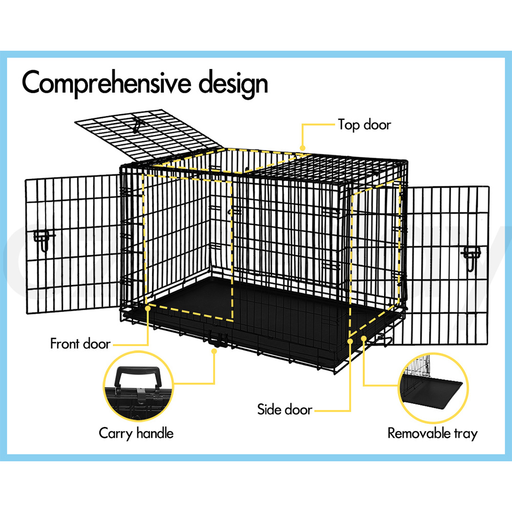 BEASTIE Dog Cage Pet Crate Kennel Cat Collapsible Metal Playpen 24"~ 48" Large - Picture 7 of 124
