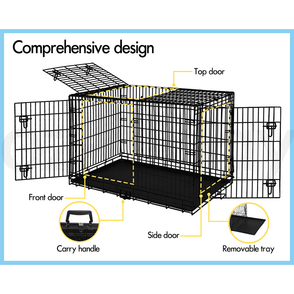 BEASTIE Dog Cage Pet Crate Kennel Cat Collapsible Metal Playpen 24"~ 48" Large - Picture 18 of 124
