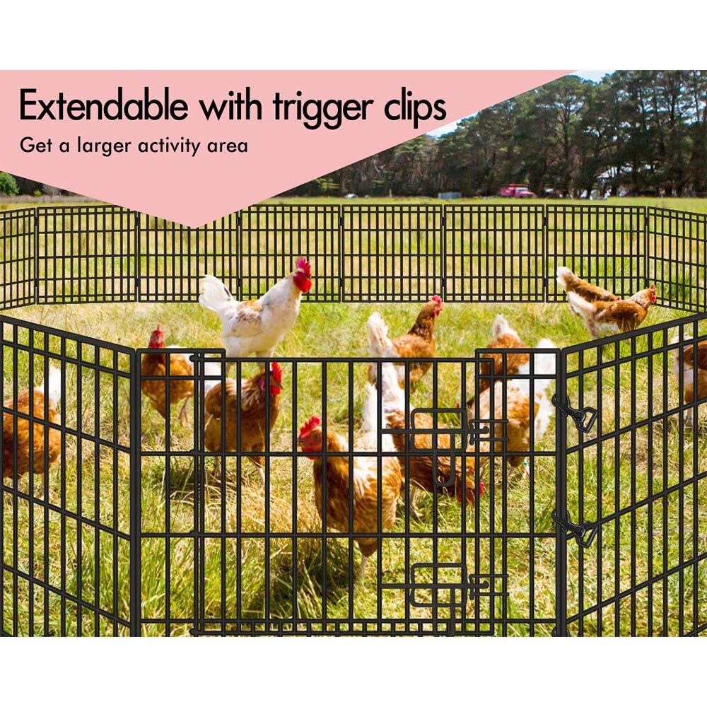 BEASTIE Dog Playpen Pet Cage Enclosure 8 Panel Puppy Fence Metal Play Pen - Picture 42 of 74