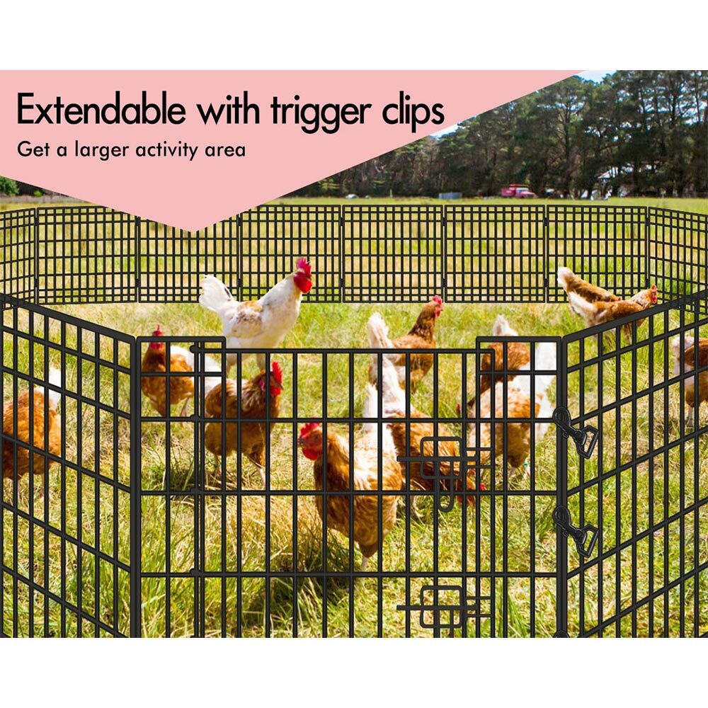 BEASTIE Dog Playpen Pet Cage Enclosure 8 Panel Puppy Fence Metal Play Pen - Picture 66 of 74