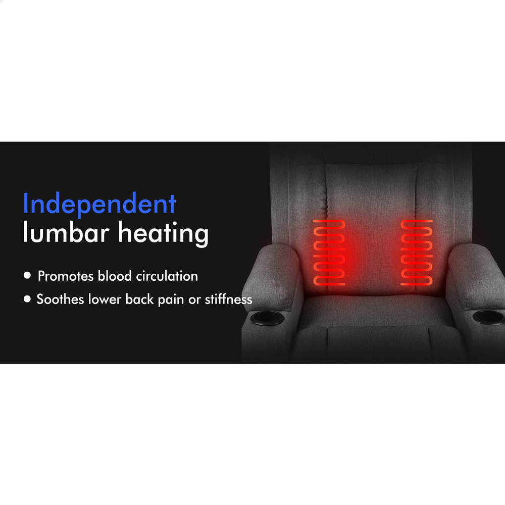 ALFORDSON Recliner Chair Armchair Power Lift Heated Massage Lounge Sofa Couch - Picture 16 of 72