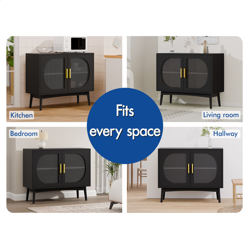 ALFORDSON Buffet Sideboard Storage Cabinet Cupboard Rattan Fluted Doors Kitchen - Picture 16 of 48