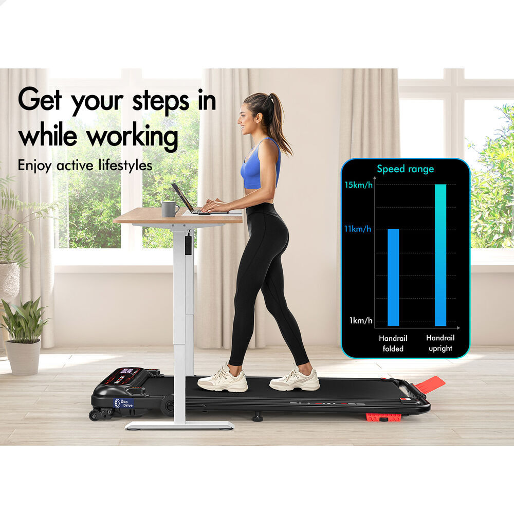 BLACK LORD Treadmill Electric Walking Pad Incline Shock Absorbers Home Gym - Picture 52 of 84