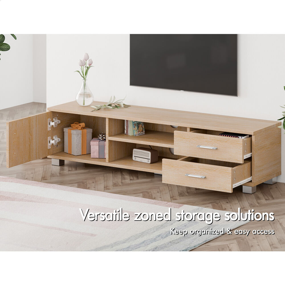 ALFORDSON TV Cabinet Entertainment Unit Stand 120cm Storage Shelf Drawers Wooden - Picture 28 of 48