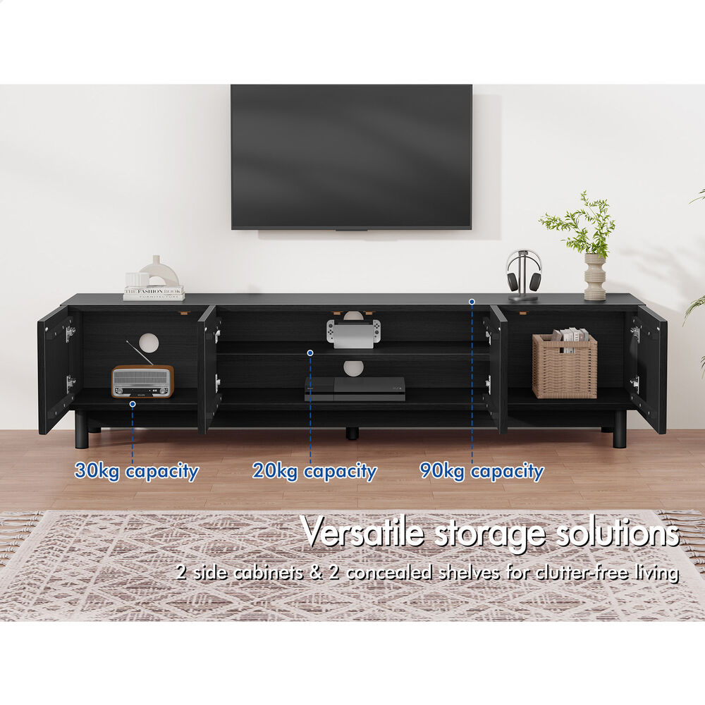 ALFORDSON Entertainment Unit TV Cabinet Stand 180cm Storage Shelves Doors - Picture 16 of 60