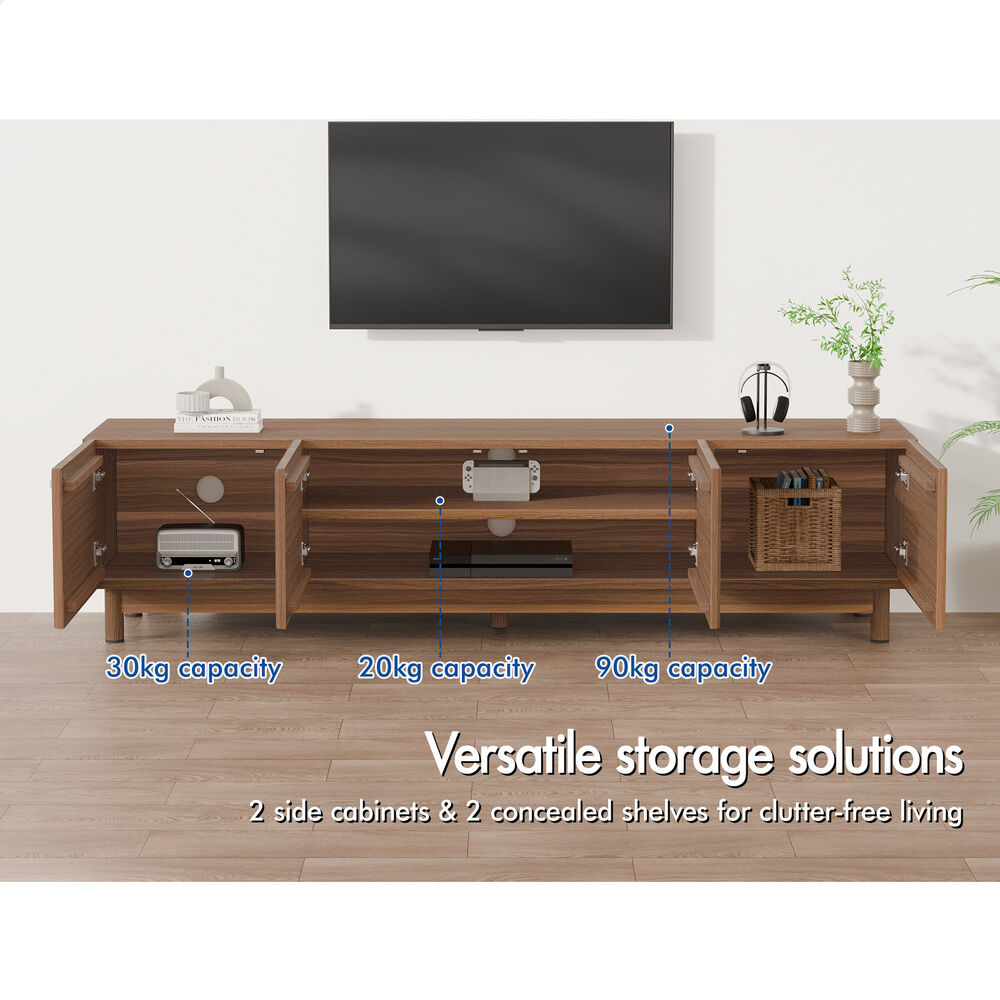 ALFORDSON Entertainment Unit TV Cabinet Stand 180cm Storage Shelves Doors - Picture 28 of 60