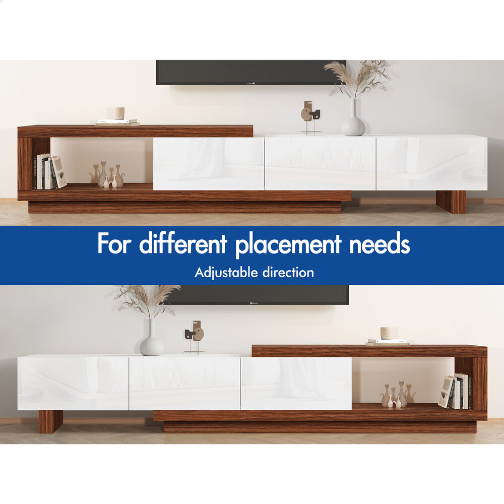 ALFORDSON Extendable Entertainment Unit TV Cabinet 190-280cm Stand Storage Shelf - Picture 40 of 60