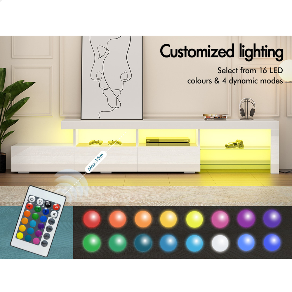 ALFORDSON Entertainment Unit TV Cabinet Stand Storage Drawer RGB LED Gloss - Picture 148 of 228