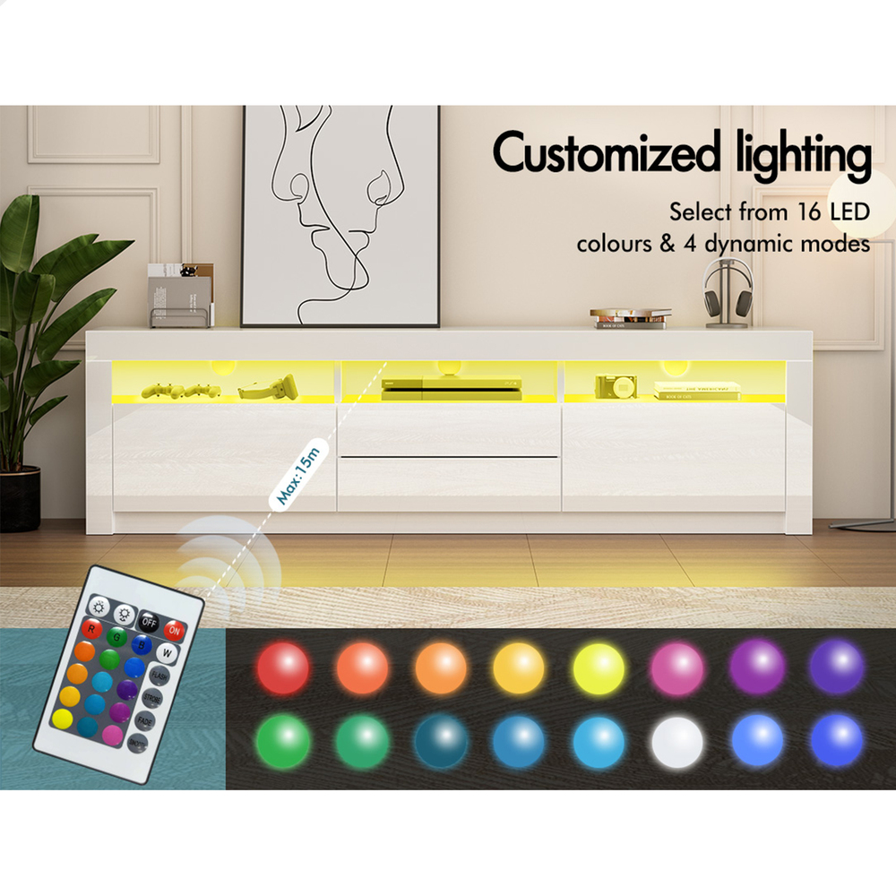 ALFORDSON Entertainment Unit TV Cabinet Stand Storage Drawer RGB LED Gloss - Picture 220 of 228