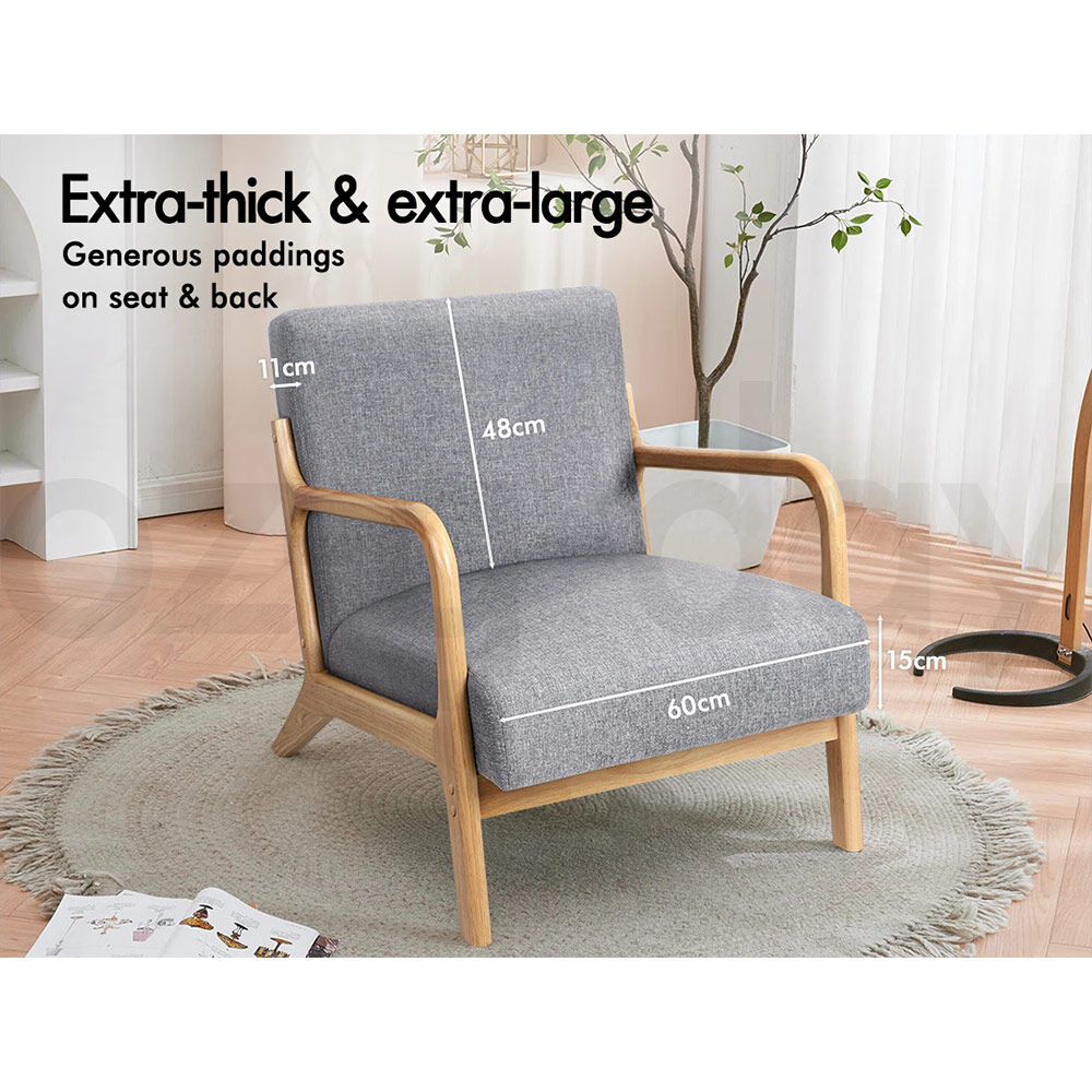 ALFORDSON 2 Seater Sofa Armchair Fabric Lounge Chair Accent Chair Loveseat Couch - Picture 28 of 84