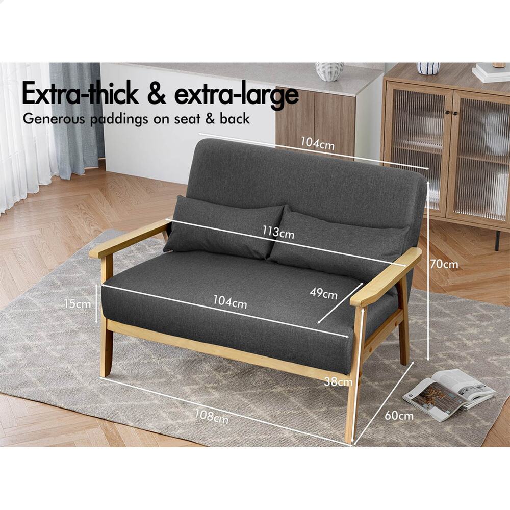 ALFORDSON Armchair Lounge Chair 1/2 Seater Sofa Accent Chair Fabric Loveseat - Picture 28 of 84