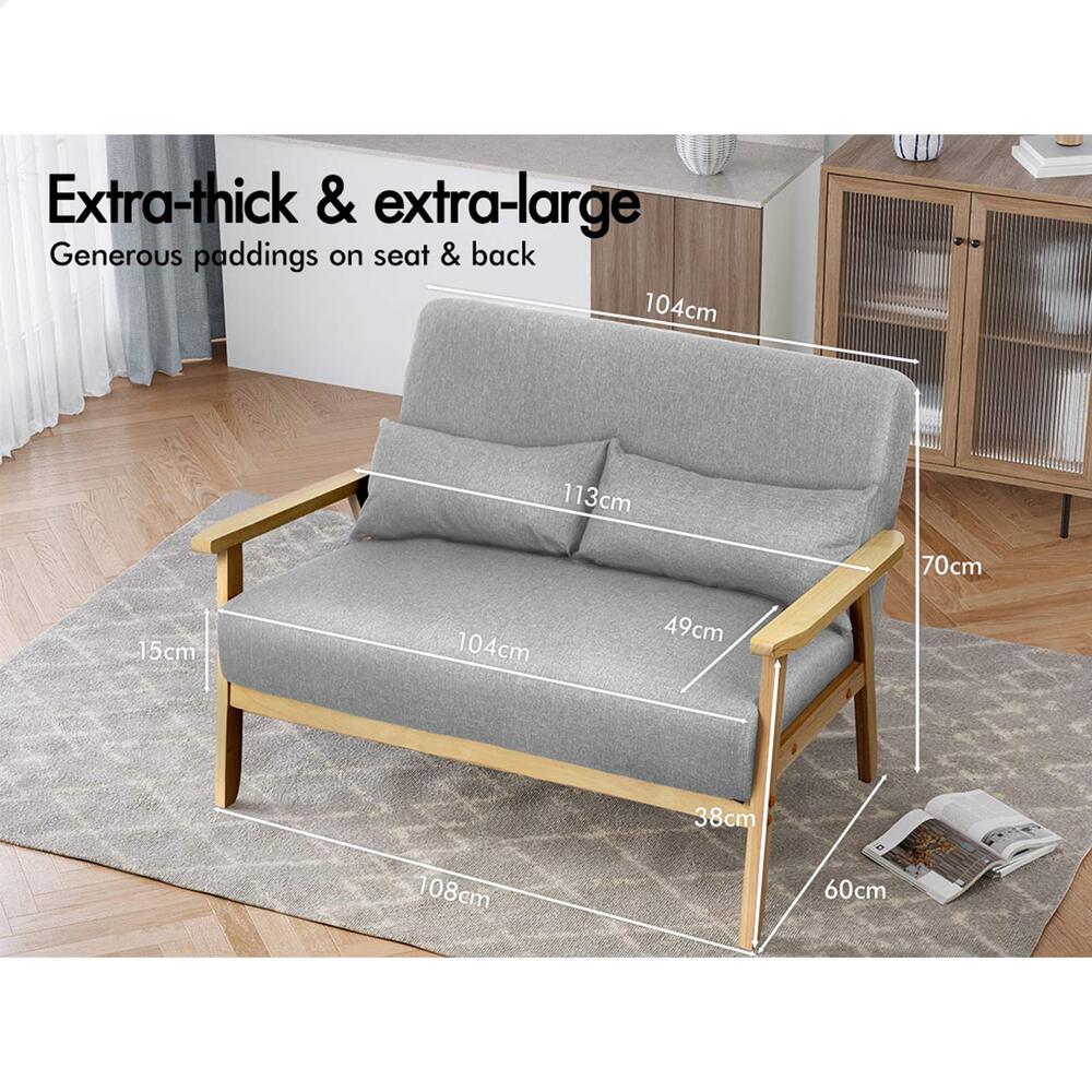 ALFORDSON Armchair Lounge Chair 1/2 Seater Sofa Accent Chair Fabric Loveseat - Picture 40 of 84