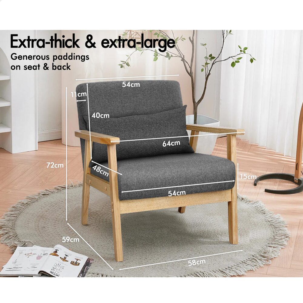 ALFORDSON Armchair Lounge Chair 1/2 Seater Sofa Accent Chair Fabric Loveseat - Picture 64 of 84