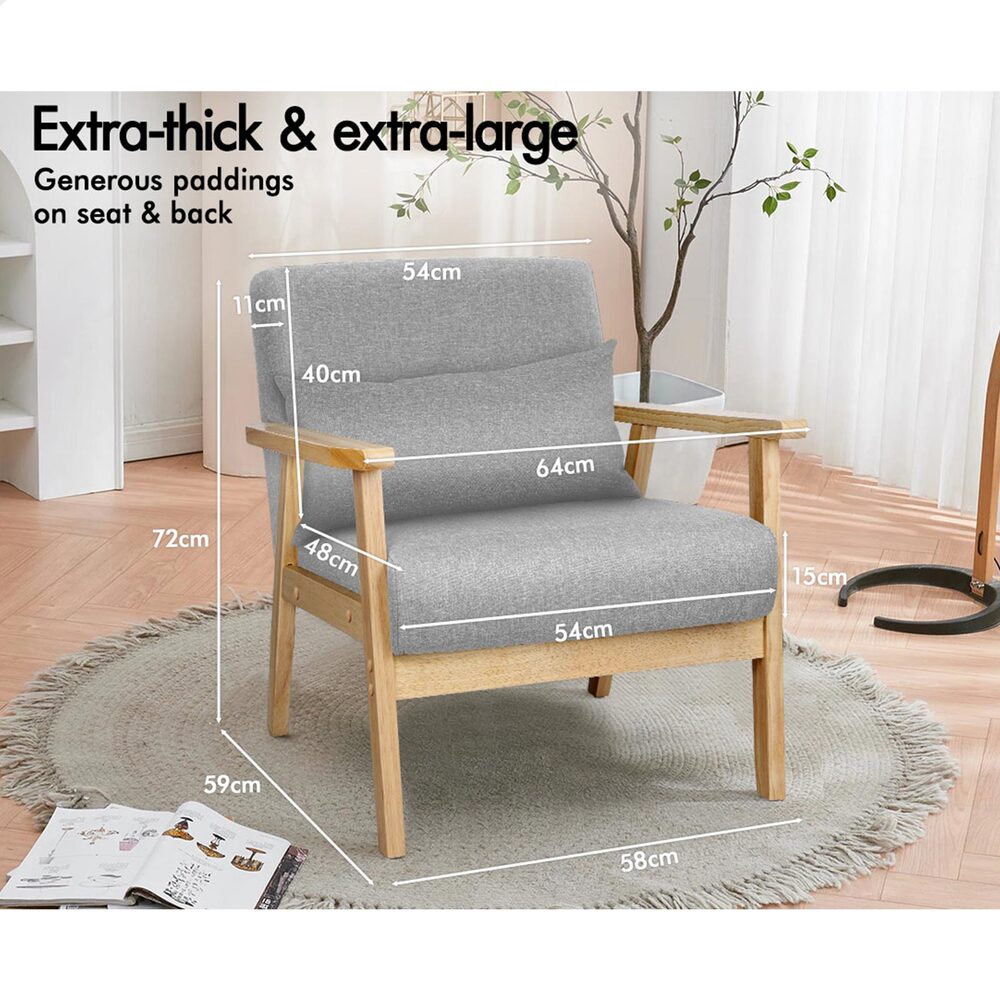 ALFORDSON Armchair Lounge Chair 1/2 Seater Sofa Accent Chair Fabric Loveseat - Picture 76 of 84