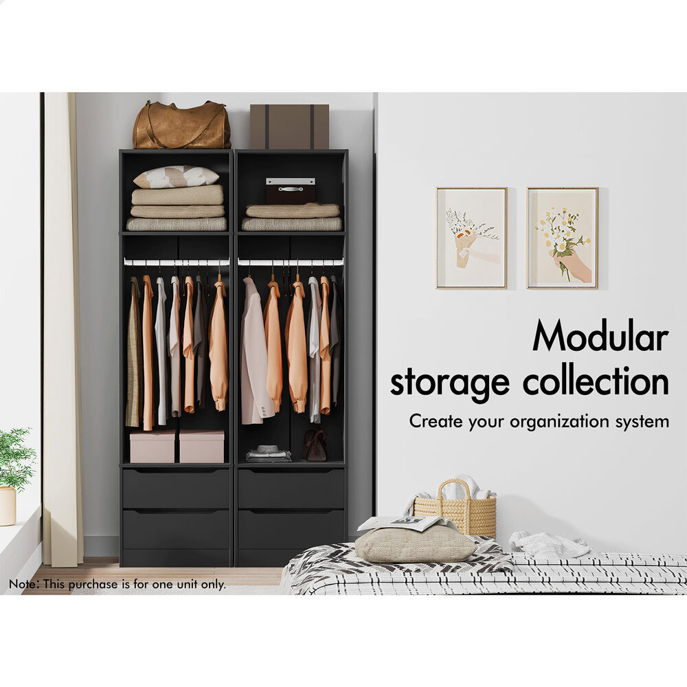 ALFORDSON Wardrobe Clothes Storage Organizer Closet Cabinet 2 Drawers Hanging - Picture 14 of 46