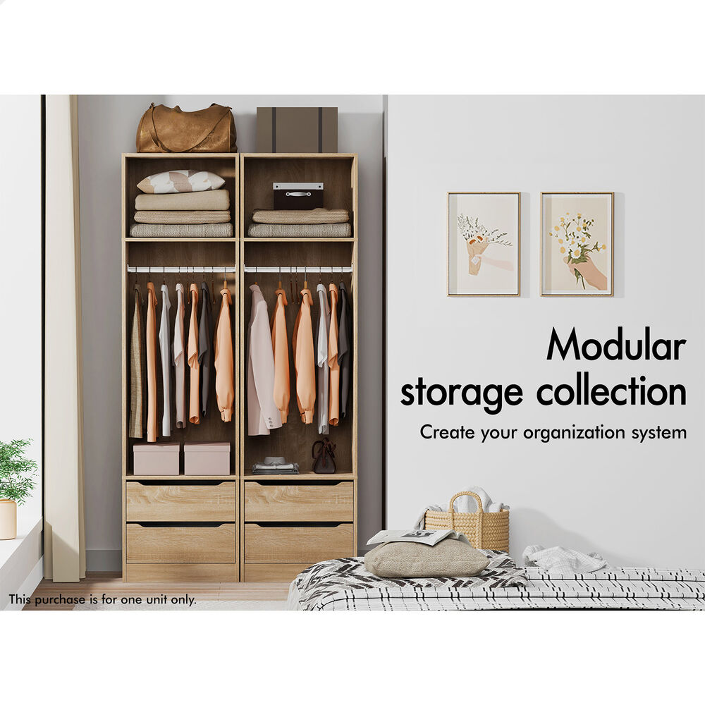 ALFORDSON Wardrobe Clothes Storage Organizer Closet Cabinet 2 Drawers Hanging - Picture 38 of 46