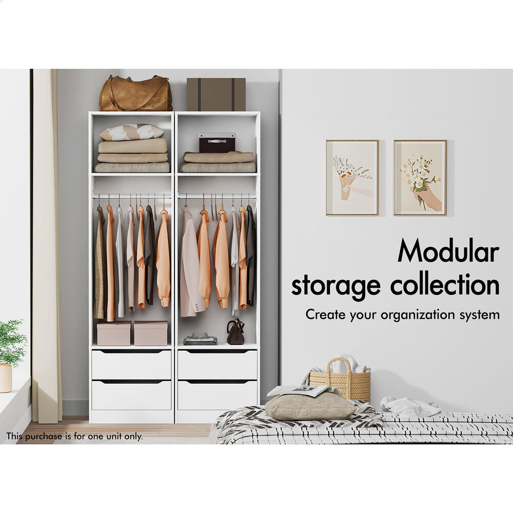 ALFORDSON Wardrobe Clothes Storage Organizer Closet Cabinet 2 Drawers Hanging - Picture 26 of 46