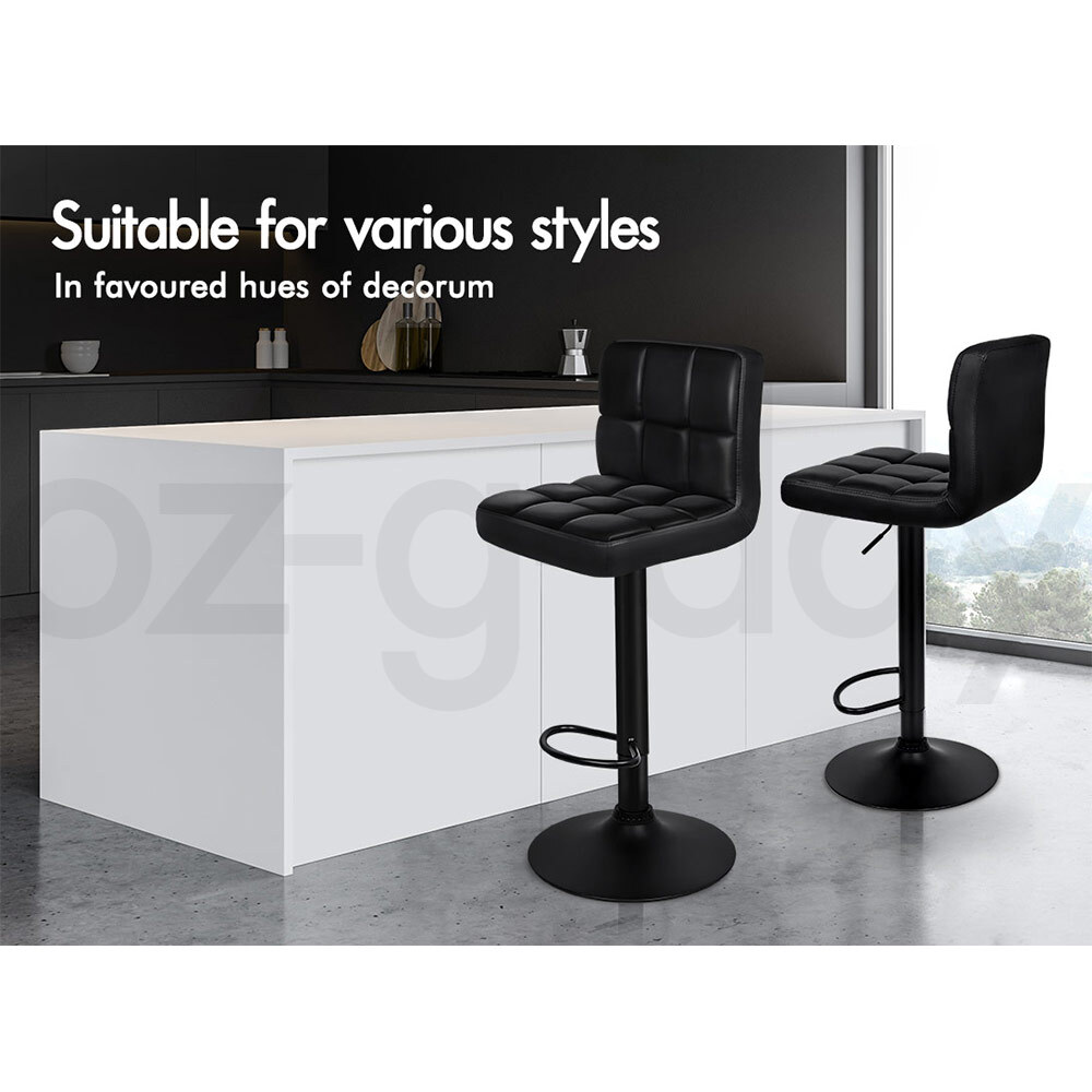 ALFORDSON Bar Stools Ralph Kitchen Swivel Chair Gas Lift Leather/Fabric x2/x4 - Picture 19 of 146