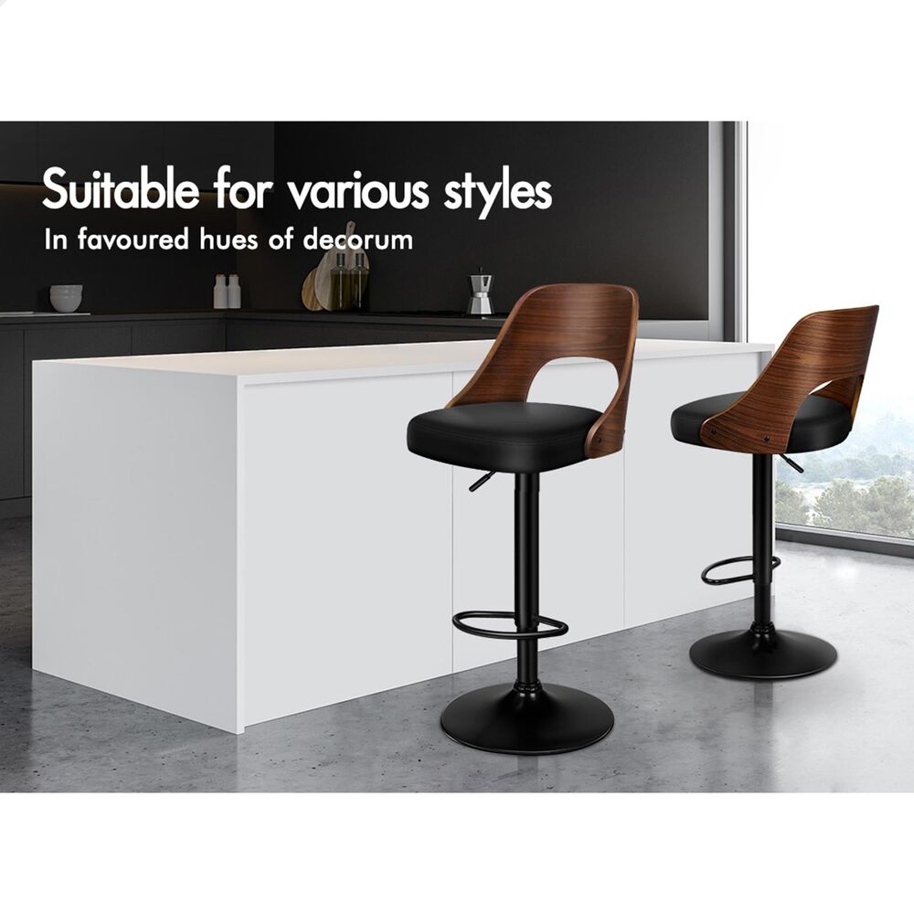 ALFORDSON Bar Stool Kitchen Swivel Chair Wooden Leather Gas Lift x1/x2/x4 - Picture 22 of 32