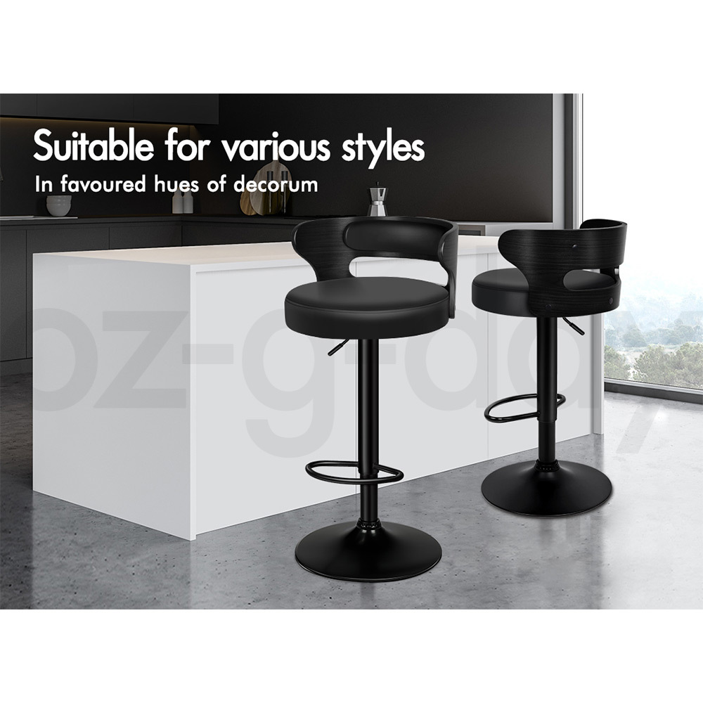 ALFORDSON Bar Stool Wooden Kitchen Swivel Chair Leather Fabric Ramiro x2/x4 - Picture 18 of 169