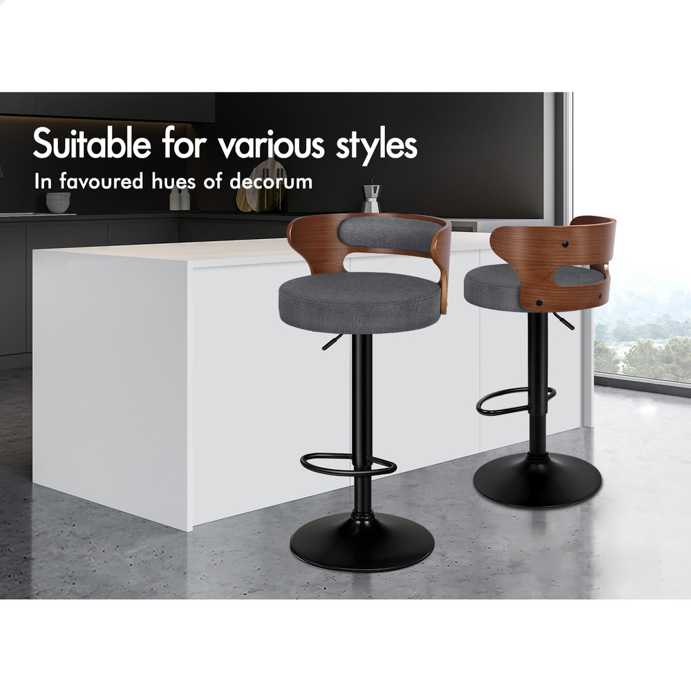 ALFORDSON Bar Stool Wooden Kitchen Swivel Chair Leather Fabric Ramiro x2/x4 - Picture 78 of 169