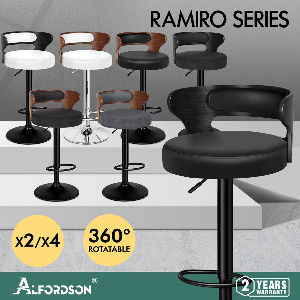 ALFORDSON Kitchen Bar Stools Wooden Swivel Leather Metal Dining Chair x2/x4 - Picture 13 of 1,020