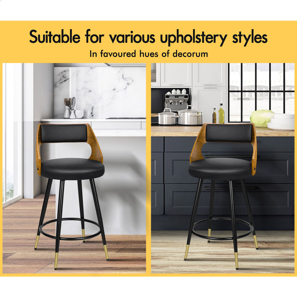 ALFORDSON Kitchen Bar Stools Wooden Swivel Leather Metal Dining Chair x2/x4 - Picture 717 of 1,020