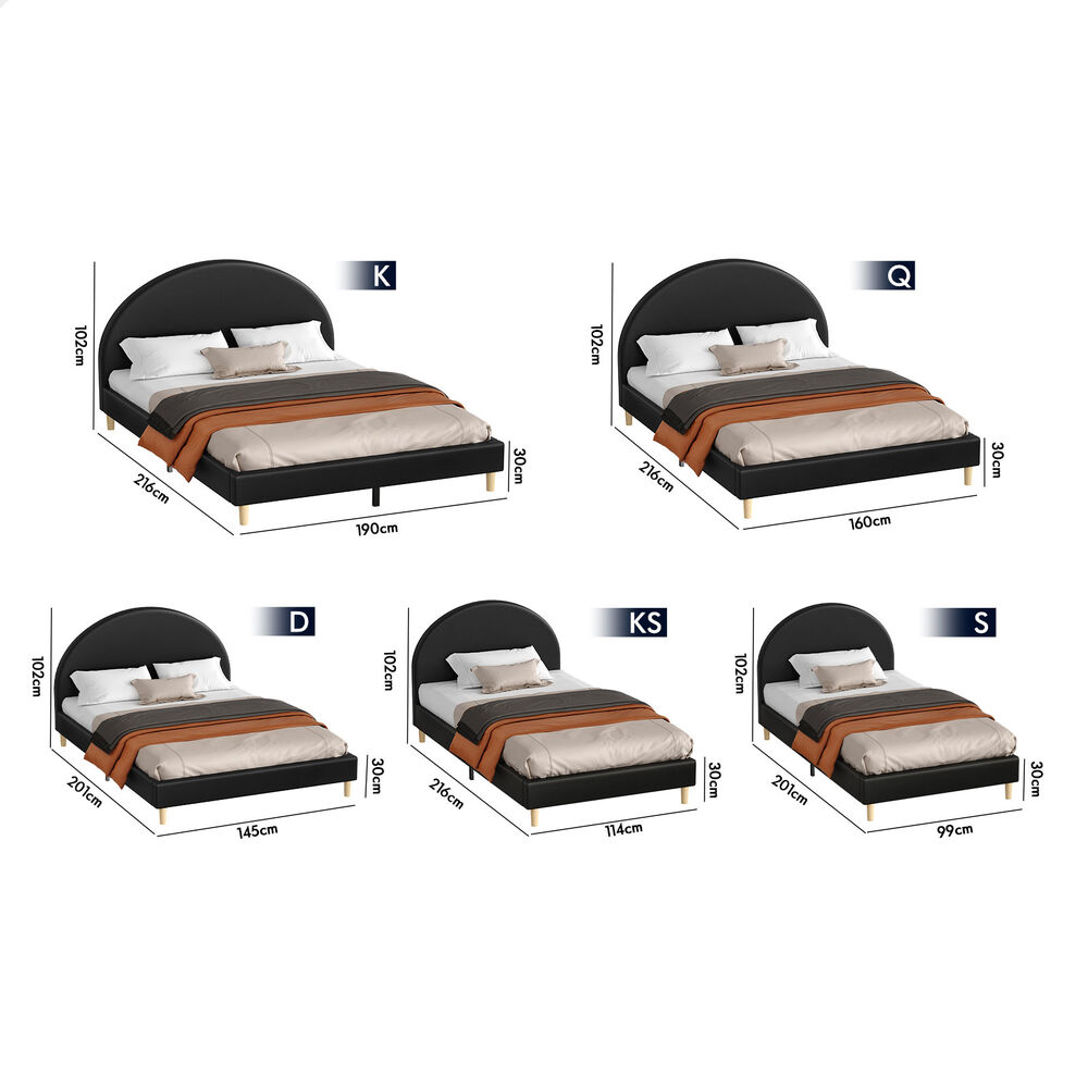 ALFORDSON Bed Frame Queen Double King Single Mattress Base Platform Leather - Picture 40 of 57