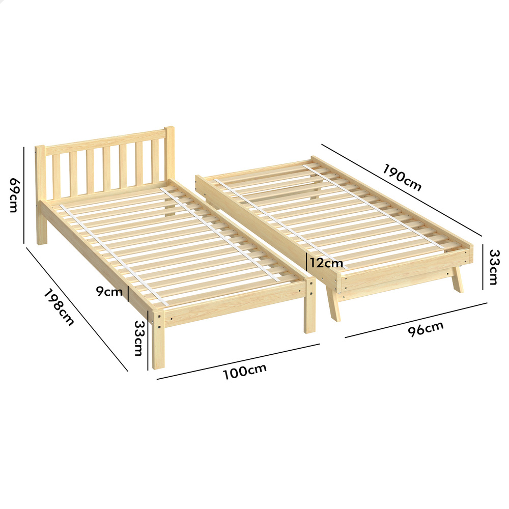 ALFORDSON Bed Frame Queen Double King Single Size Wooden Mattress Base White/Oak - Picture 821 of 864