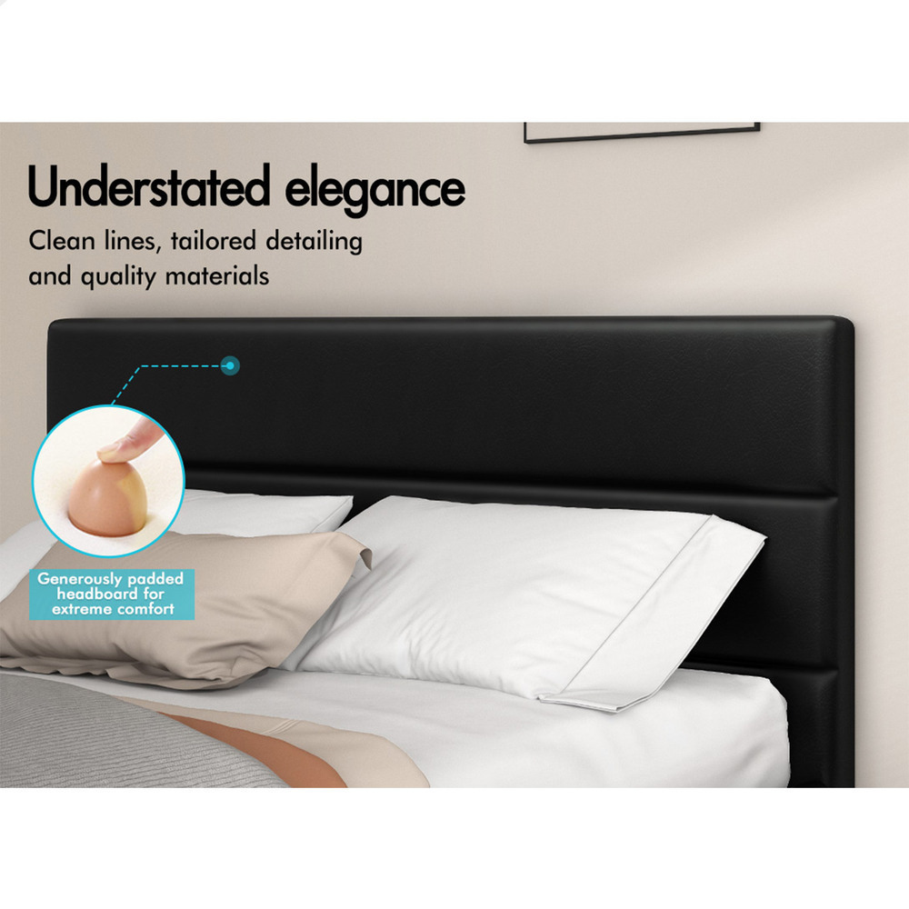 ALFORDSON Bed Frame Double Queen King RGB LED Gas Lift Storage Base Leather - Picture 1,729 of 1,903