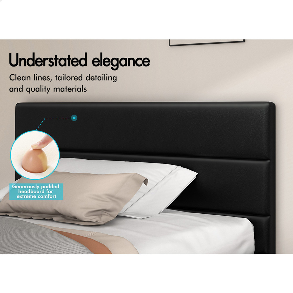 ALFORDSON Bed Frame Double Queen King RGB LED Gas Lift Storage Base Leather - Picture 1,813 of 1,903