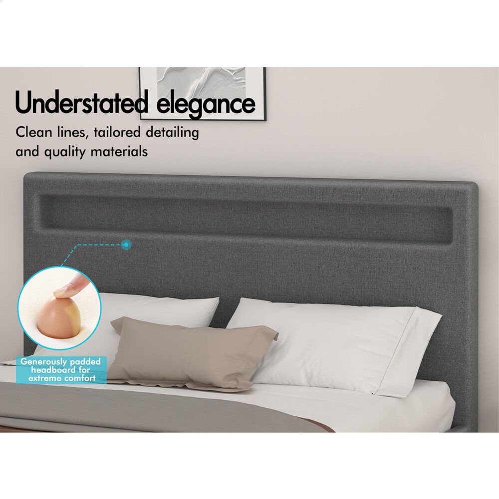 ALFORDSON Bed Frame Double Queen King RGB LED Gas Lift Storage Base - Picture 18 of 145