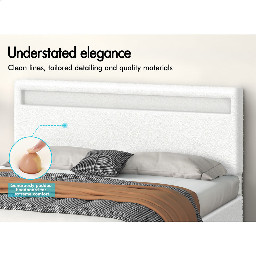 ALFORDSON Bed Frame Double Queen King Single RGB LED Gas Lift Storage Base - Picture 142 of 225