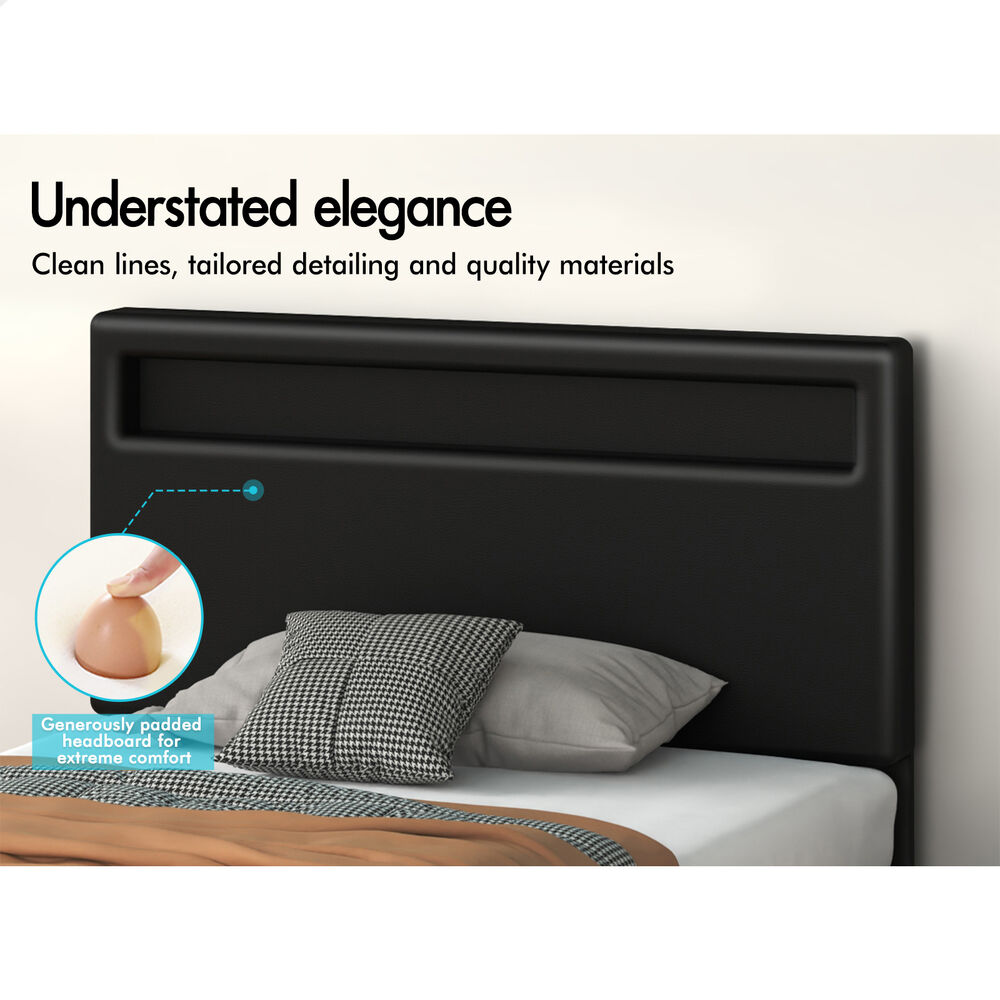 ALFORDSON Bed Frame Double Queen King Single RGB LED Gas Lift Storage Base - Picture 208 of 225