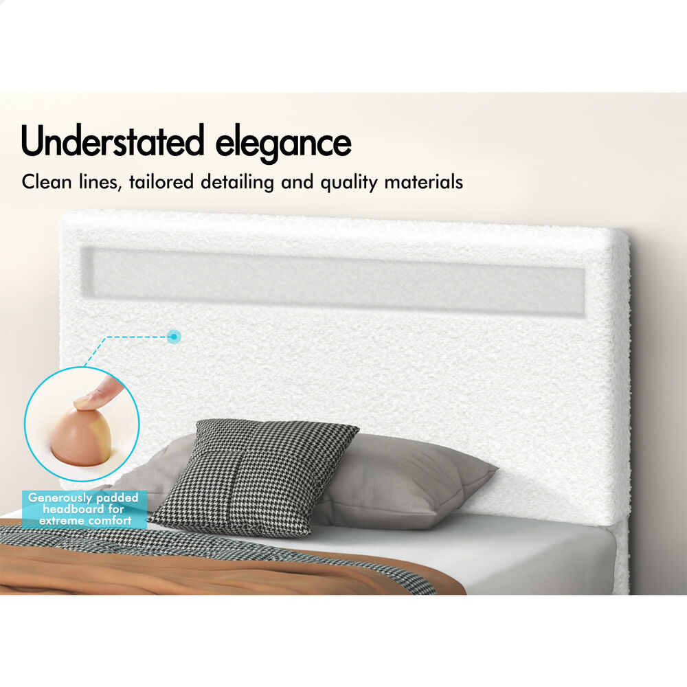 ALFORDSON Bed Frame Double Queen King Single RGB LED Gas Lift Storage Base - Picture 186 of 225