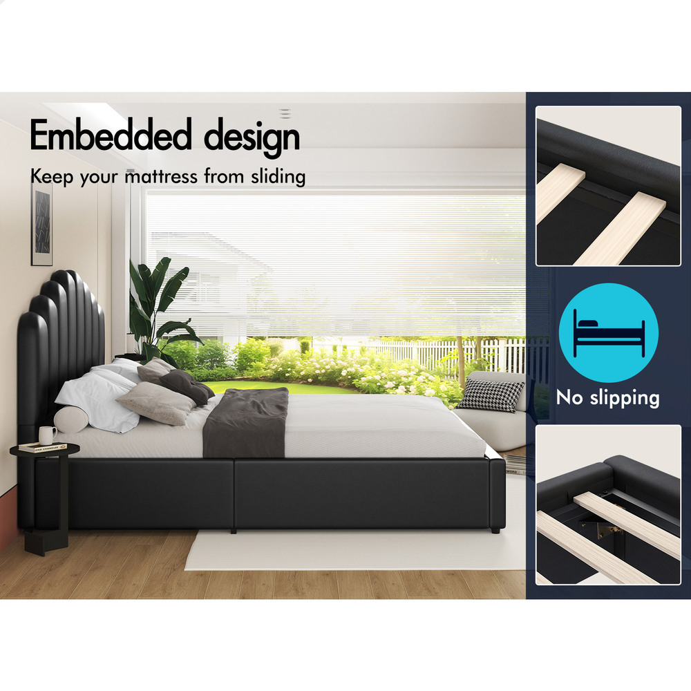 ALFORDSON Bed Frame Double Queen King RGB LED Gas Lift Storage Base Leather - Picture 1,178 of 1,903