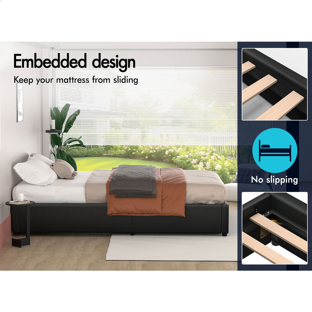 ALFORDSON Bed Frame Double Queen King RGB LED Gas Lift Storage Base Leather - Picture 1,369 of 1,903