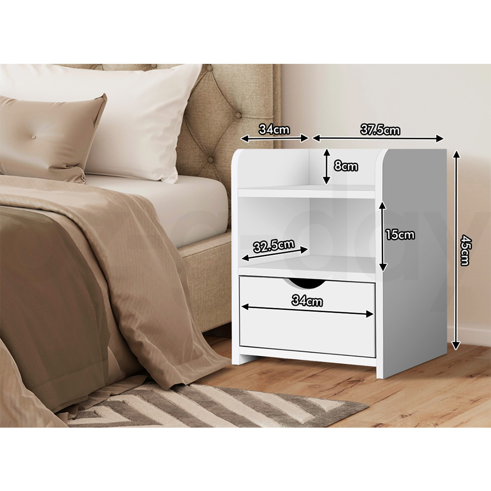 ALFORDSON Bedside Table RGB LED Nightstand 1/2/3 Drawers Side Table Storage - Picture 508 of 521