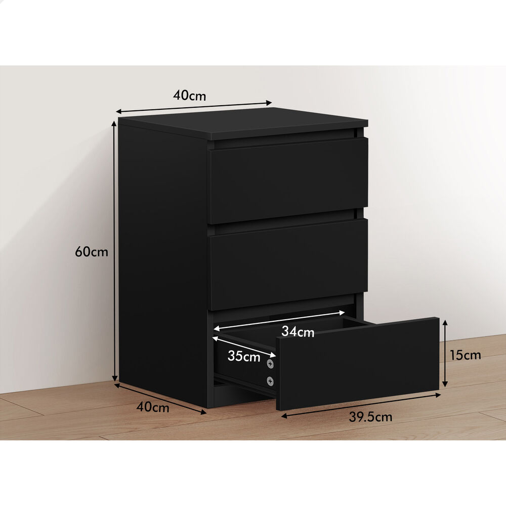 ALFORDSON Bedside Table RGB LED Nightstand 1/2/3 Drawers Side Table Storage - Picture 520 of 521