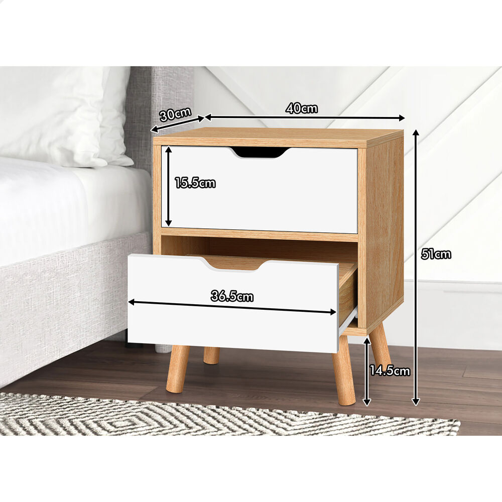 ALFORDSON Bedside Table RGB LED Nightstand 1/2/3 Drawers Side Table Storage - Picture 83 of 521