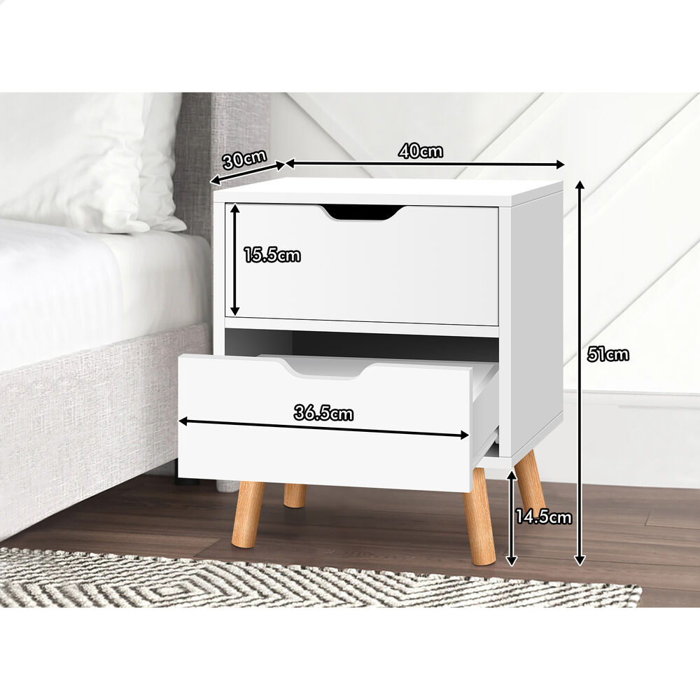 ALFORDSON Bedside Table RGB LED Nightstand 1/2/3 Drawers Side Table Storage - Picture 89 of 521