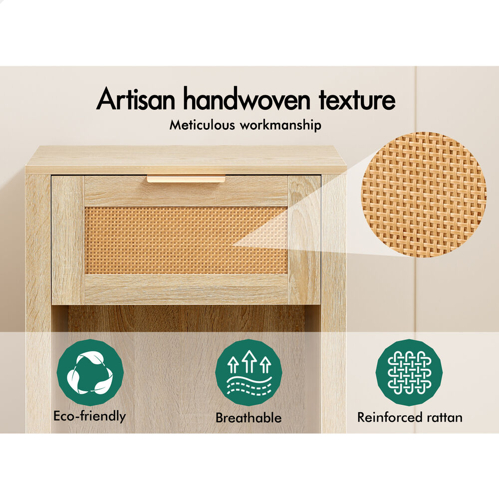 ALFORDSON Bedside Table RGB LED Nightstand 1/2/3 Drawers Side Table Storage - Picture 180 of 521
