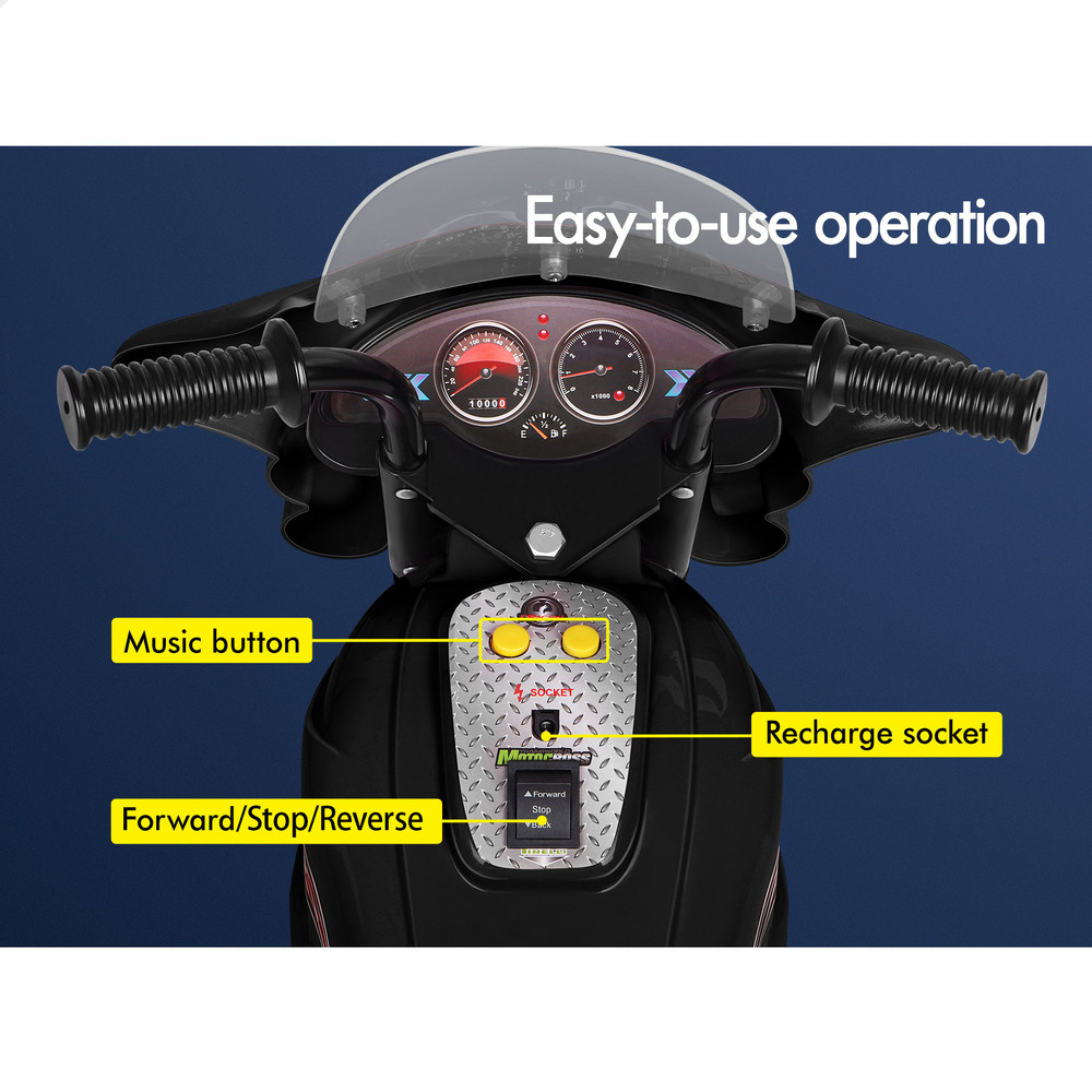 ALFORDSON Kids Ride On Car Police Motorcycle Electric Toy 25W Motor MP3 Lights - Picture 6 of 37