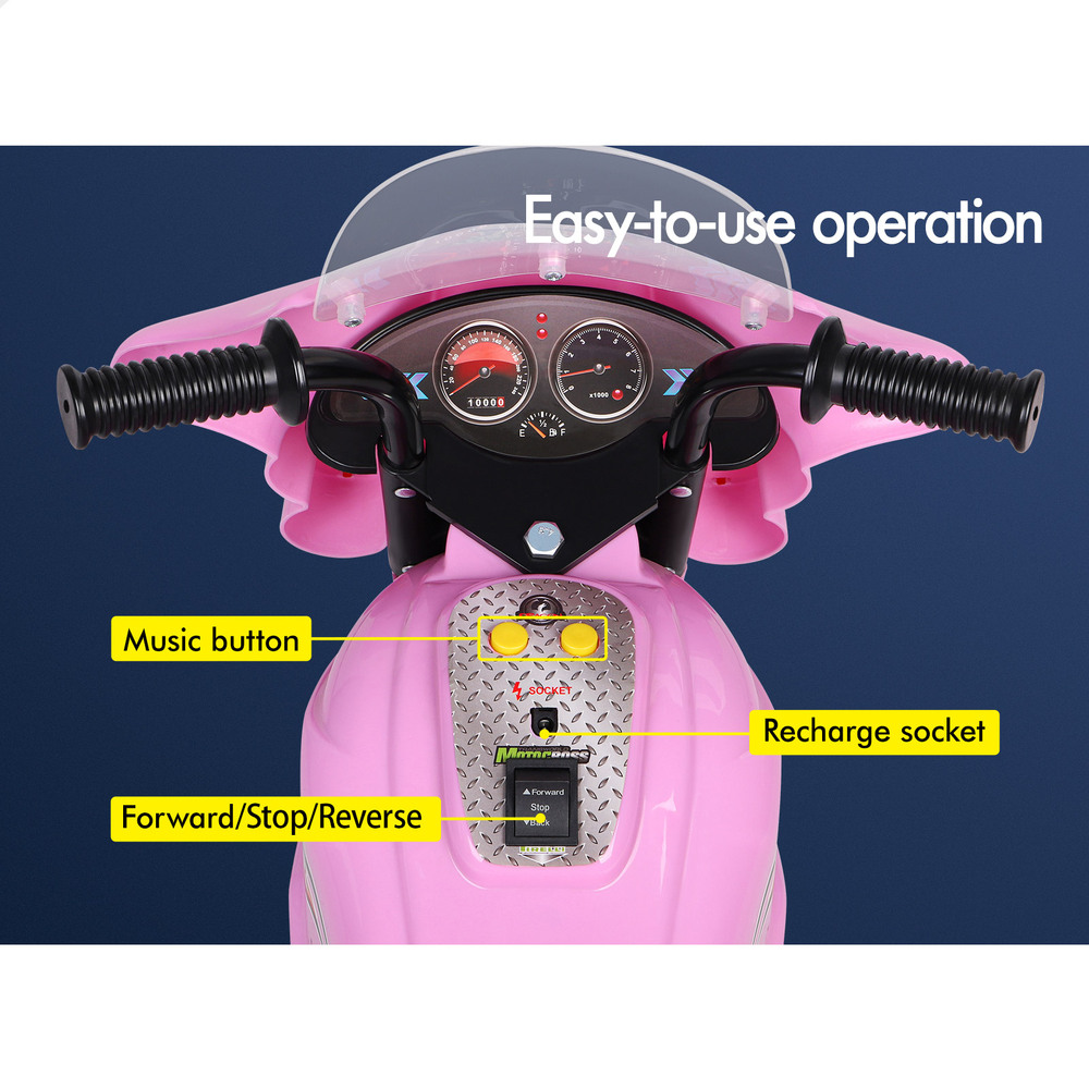 ALFORDSON Kids Ride On Car Police Motorcycle Electric Toy 25W Motor MP3 Lights - Picture 18 of 37